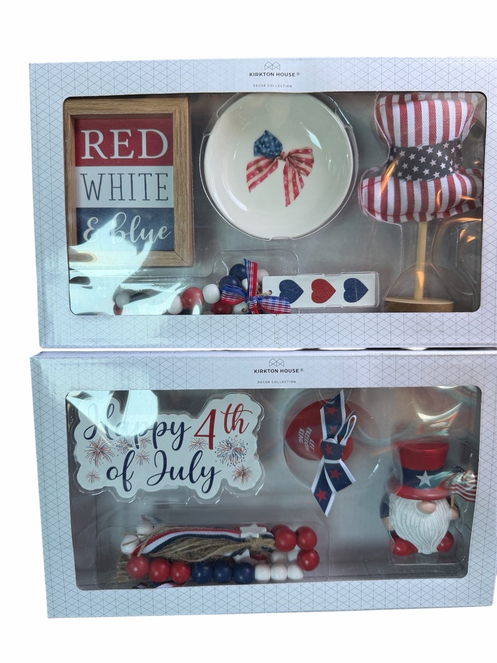 Kirkton House Americana 4th of July Tray Objects Tier Tray Set of 2